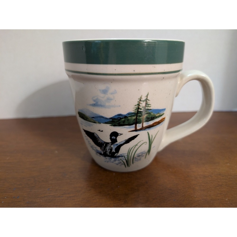 Cabelas Folkart 16 oz Stoneware Mug with Mallard Duck Design, Hunting, Nature